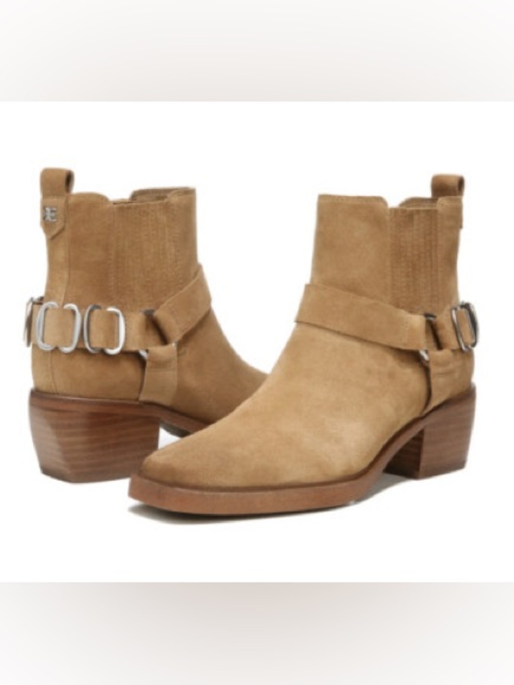 Sam Edelman Bellamie Bootie Camel Harness Moto Boot in Tan Size 8.5